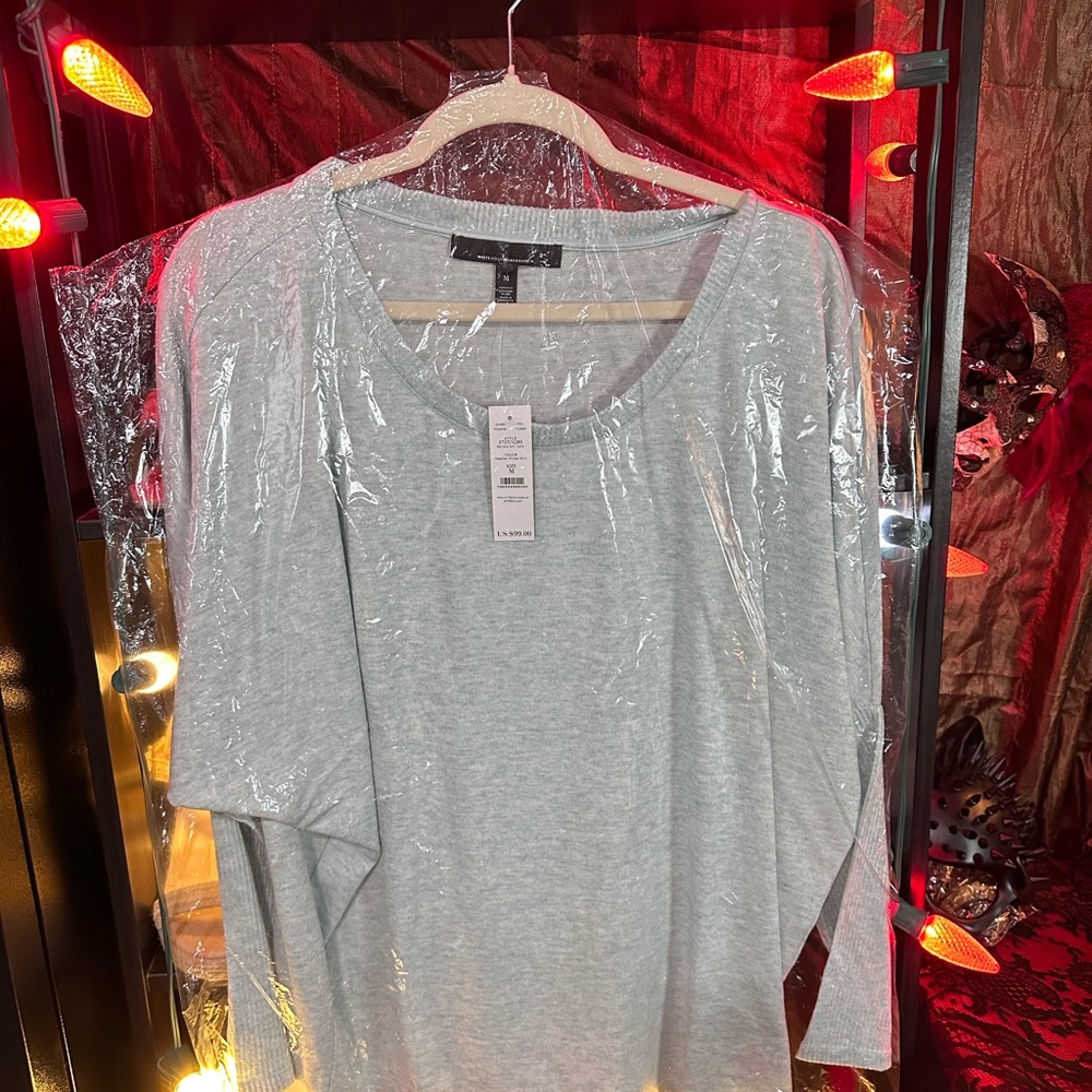 NWT WHBM Light Gray Blouse Tunic - M - Picture 3 of 13